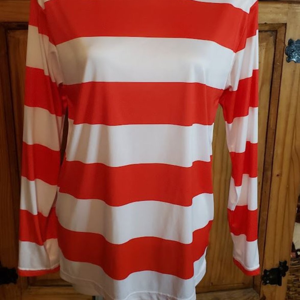 Where’s Waldo Red White stripe shirt Men's Medium Costume EUC - Picture 2 of 4